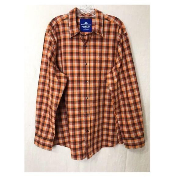 Saddlebred XL Orange Long Sleeve Button Down Shirt - Picture 1 of 10